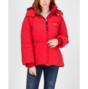 Tommy Hilfiger dámská zimní červená oversized bunda